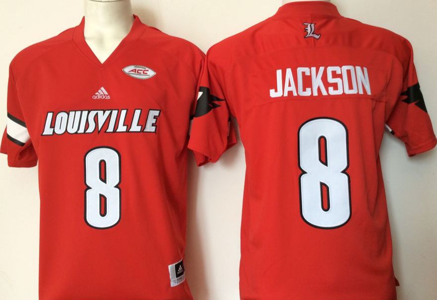 Men Louisville Cardinals 8 Jackson Orange 2025 NCAA Jersey